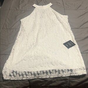 Lulu's White Lace Halter Dress